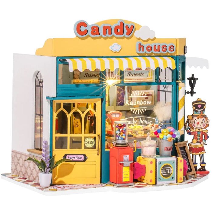 Dollhouse Rainbow Candy House Diy Miniature House For Kids Girls 3D Wooden Puzzle Funny Creative Toys