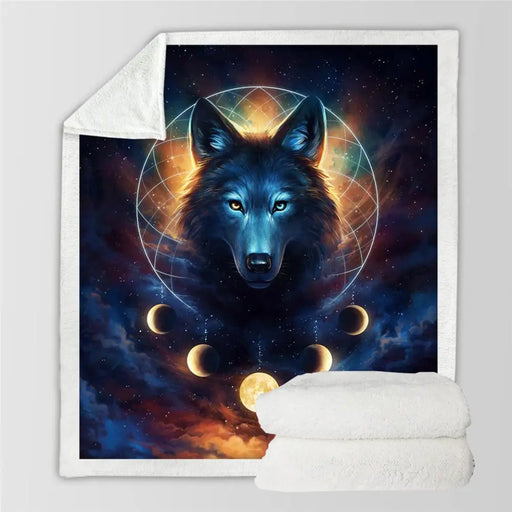 Dream Catcher By Jojoesart Wolf Velvet Plush Sofa Blanket