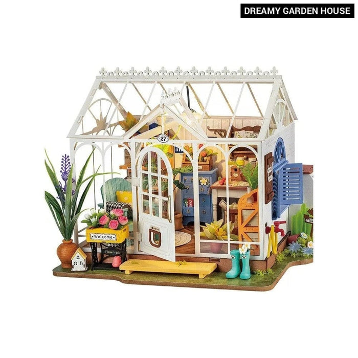 Dreamy Garden House Diy Miniature House Kit For Girls Teens Wooden Dollhouse Puzzle Easy Assembly Home Decor