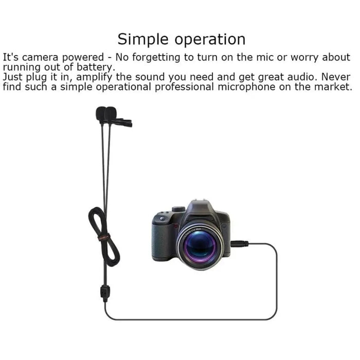 Cvm-d02 Dual Lavalier Lapel Microphone Clip-on Interview