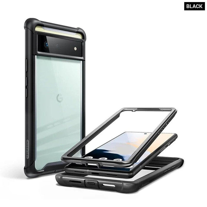 Dual Layer Rugged Clear Bumper Case Without Built-in Screen Protector For Google Pixel 6