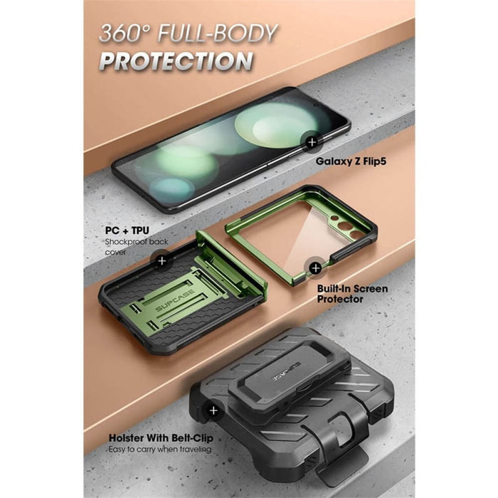 UB Pro Dual Layer Rugged Protective Case with Holster & Kickstand For Samsung Galaxy Z Flip