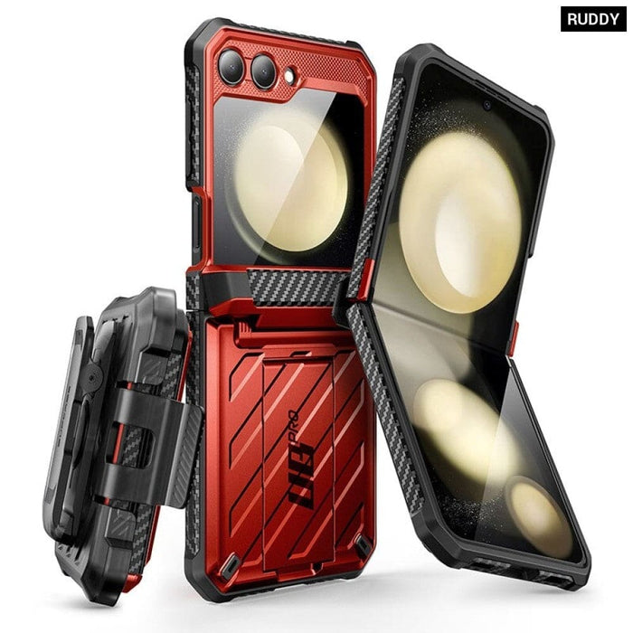 UB Pro Dual Layer Rugged Protective Case with Holster & Kickstand For Samsung Galaxy Z Flip