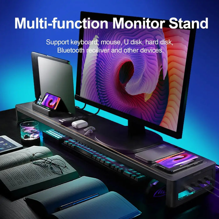 Dual Monitor Stand Holder Metal Riser With Wireless