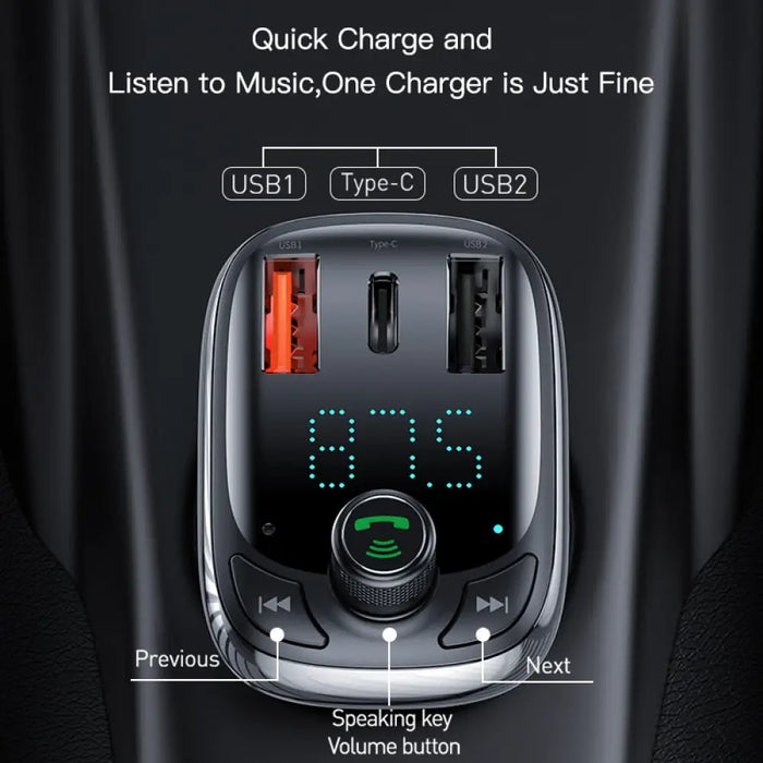 Dual Usb Quick Charge 4.0 For Fm Transmitter Bluetooth Car