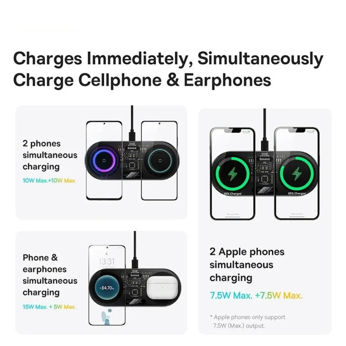 20w Dual Wireless Charger For Iphone 14 13 Airpod Pro