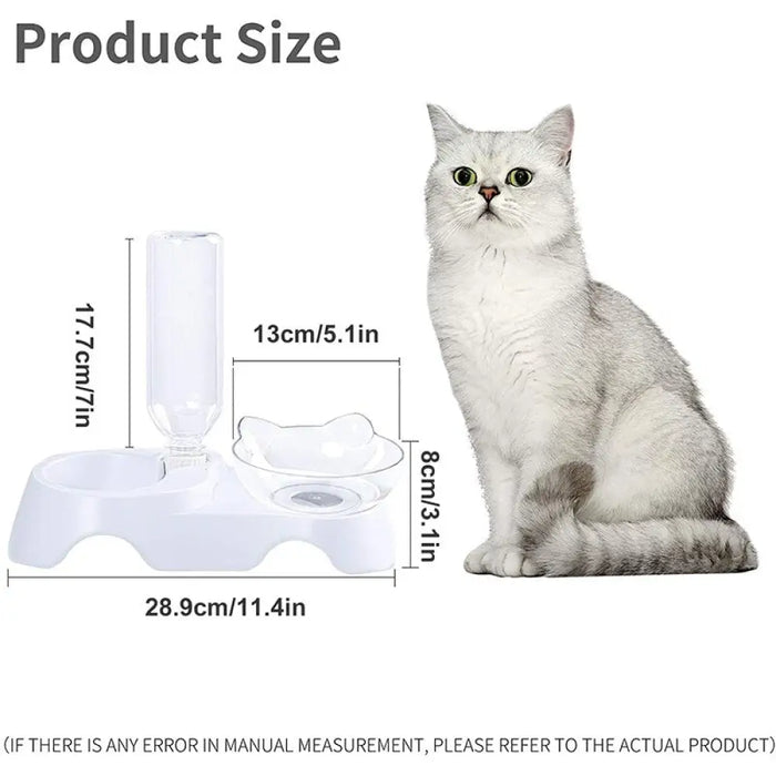 Durable 15°tilted Eco-friendly Double Water Food Kitten