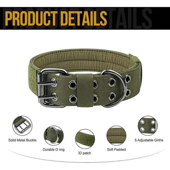 Durable Adjustable Heavy-duty Military Training Pet Collar