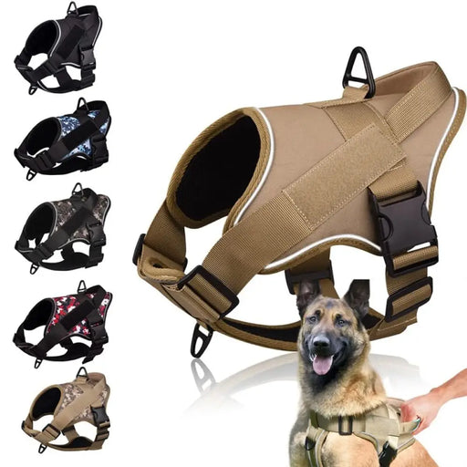 Durable Adjustable Reflective No Pull Pet Tactical Harness