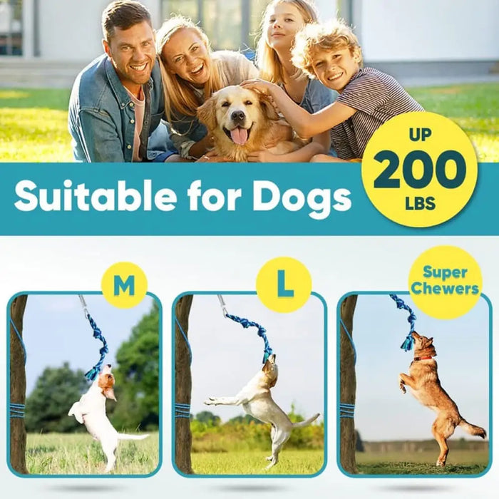 Durable Muscle Builder Exercise Spring Pole Tree Tug Dog