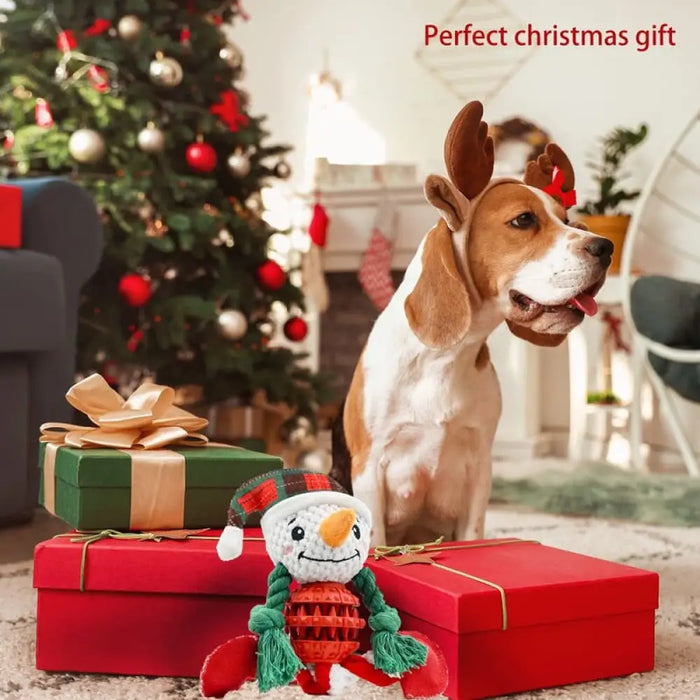 Durable Squeaky Christmas Dog Chew Toys For Small Medium