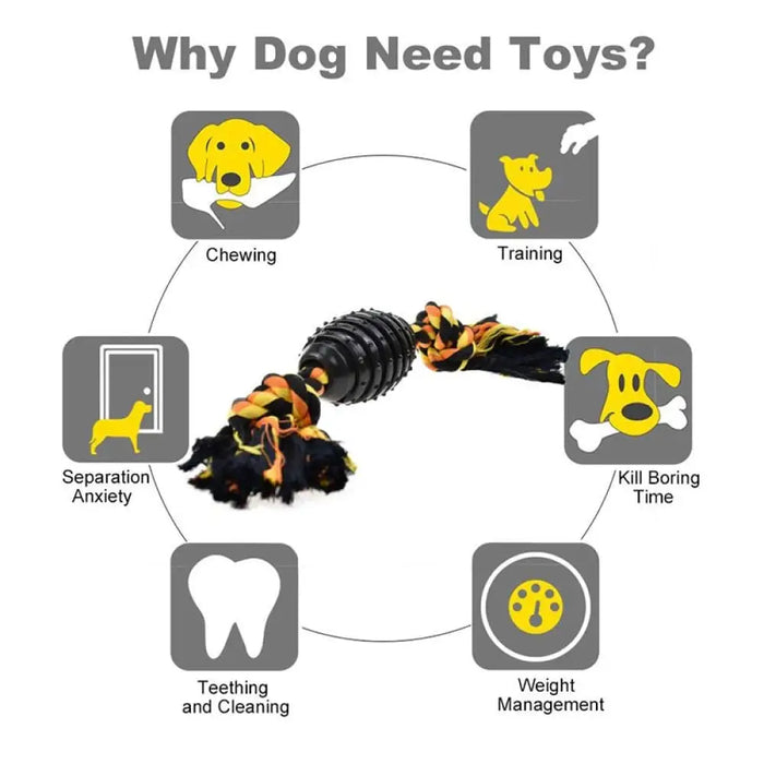 Durable Teeth Cleaning Rope Toy Ball Dog Chew Toys For