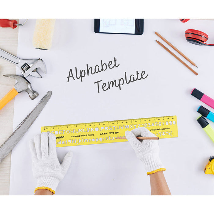 English Alphabet Numbers Lettering Template Drafting Tools Alphabet Stencils 8mm Alphabet Size