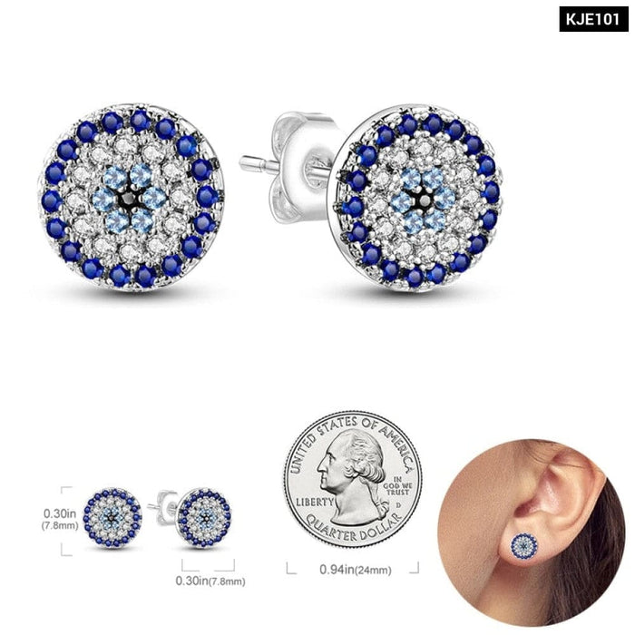 Earrings For Women 925 Sterling Silver Original Charm Double Hoop Earrings Pave CZ Fine Anniversary Jewelry