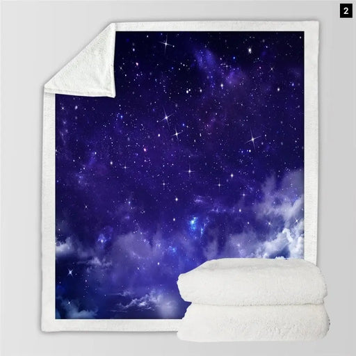 Earth Sherpa Blanket Blue Planet Fluffy For Bed Universe