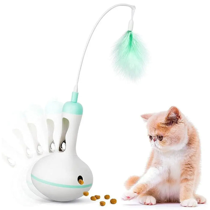 Easy Operation Leak Food Cat Feather Interactive Indoor Bell