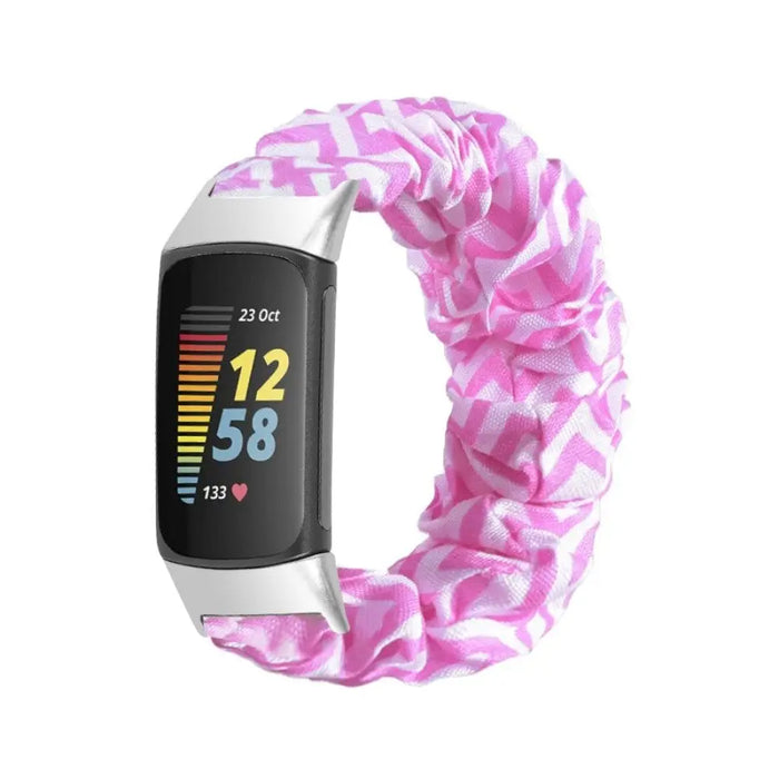 Elastic Fabric Scrunchies Buckle Strap Band For Fitbit