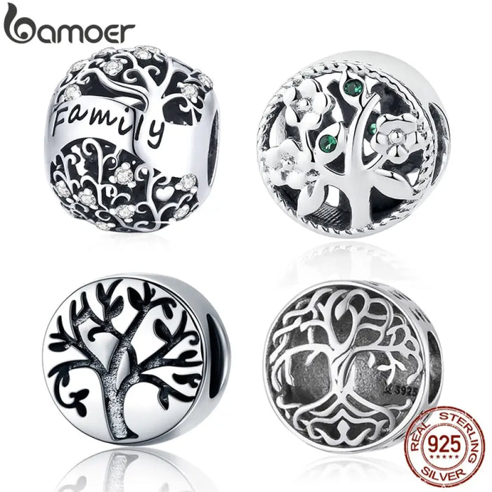 Family Tree Bead 925 Sterling Silver Charm For Bracelet