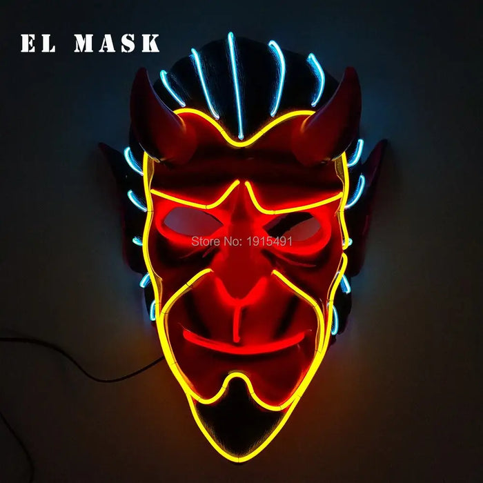 Fashion Carnival Neon Led Mask Halloween El Cold Horror