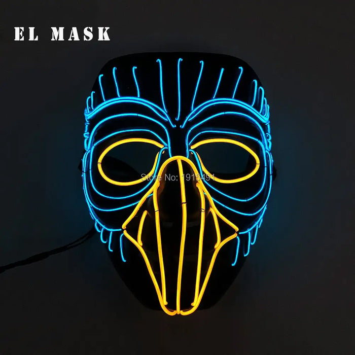 Fashion Carnival Neon Led Mask Halloween El Cold Horror