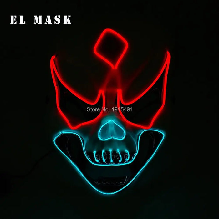 Fashion Carnival Neon Led Mask Halloween El Cold Horror