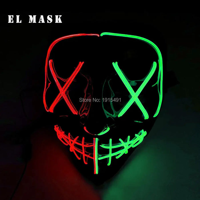 Fashion Carnival Neon Led Mask Halloween El Cold Horror