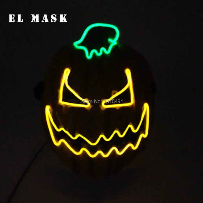 Fashion Carnival Neon Led Mask Halloween El Cold Horror