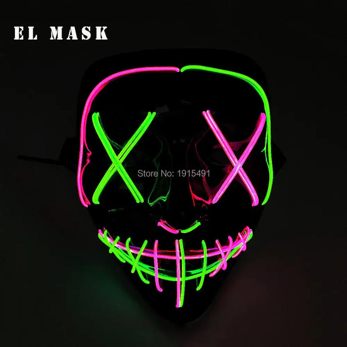 Fashion Carnival Neon Led Mask Halloween El Cold Horror