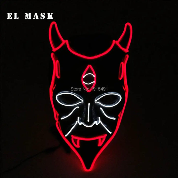 Fashion Carnival Neon Led Mask Halloween El Cold Horror