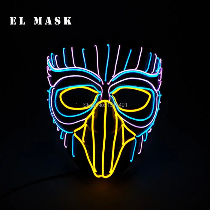 Fashion Carnival Neon Led Mask Halloween El Cold Horror