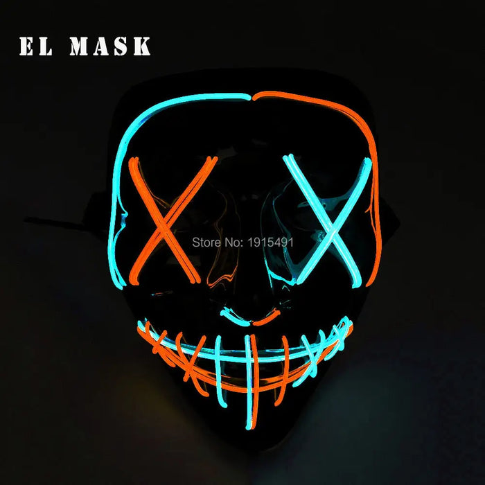 Fashion Carnival Neon Led Mask Halloween El Cold Horror