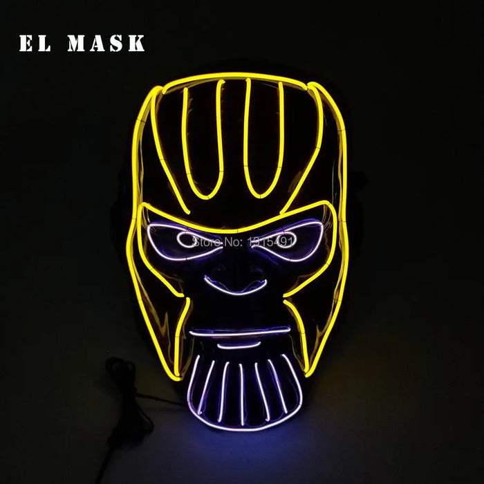 Fashion Carnival Neon Led Mask Halloween El Cold Horror