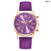 Fashion Women Watches Ladies Purple Leather Quartz Wrist