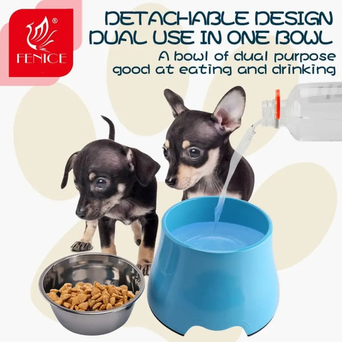 Pet Feeding Bowls Dog Food Water Feeder Stainless Steel