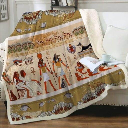 Fleece Blanket Ancient Egyptian Civilization Throw African