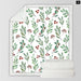 Flowers Sherpa Throw Blanket Leaves Red Green White