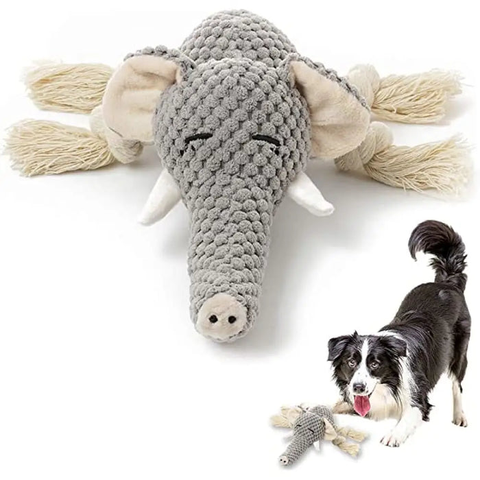 Eco-friendly Durable Squeaky Elephant Shape Chew Dog Toy