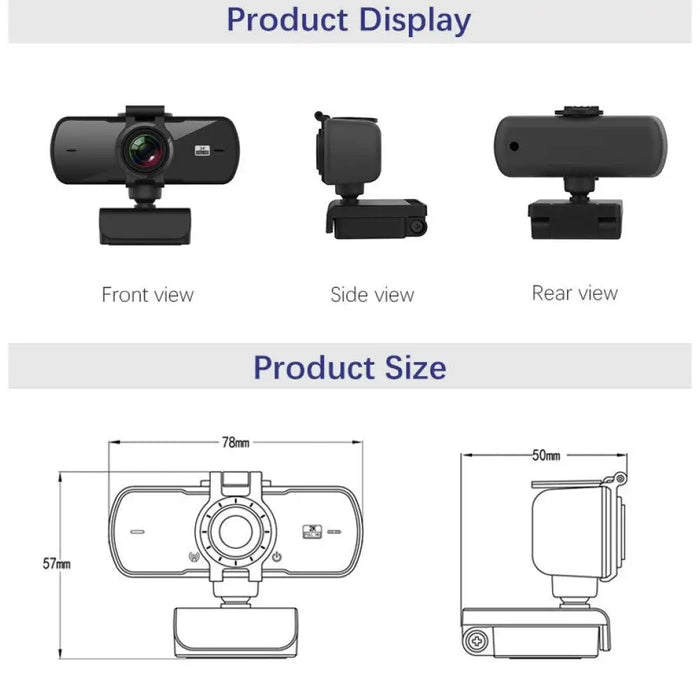 2k Full Hd 1080p Usb Autofocus Web Camera With Microphone