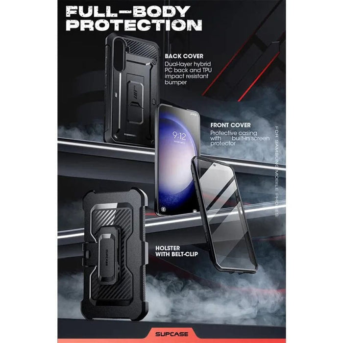 Full-Body Dual Layer Rugged Case With Built-in Screen Protector & Kickstand For Samsung Galaxy S23 FE (2023)