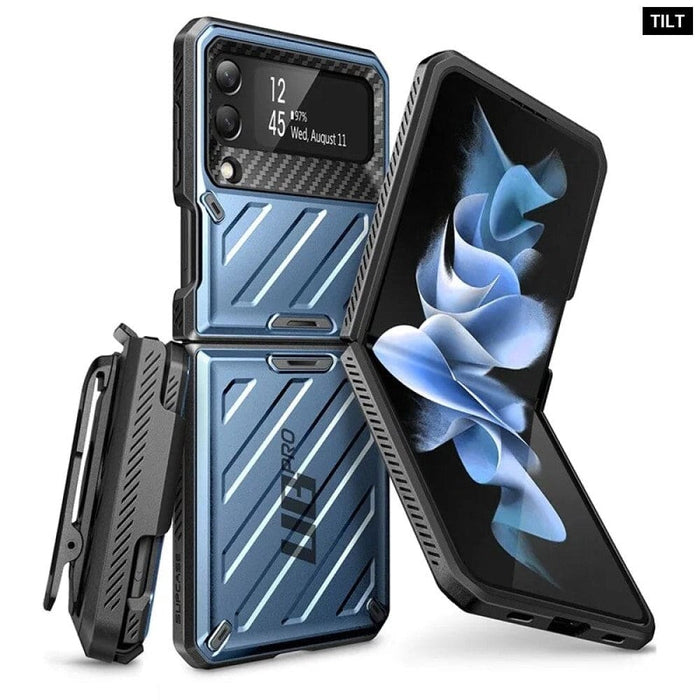 Full-Body Dual Layer Rugged Protective Case with Holster For Samsung Galaxy Z Flip 3 (2021 Release)