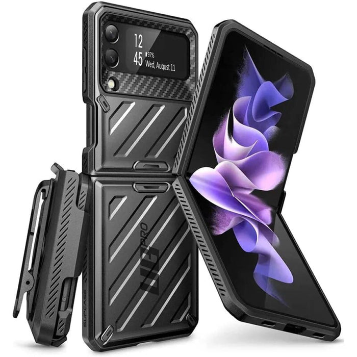 Full-Body Dual Layer Rugged Protective Case with Holster For Samsung Galaxy Z Flip 3 (2021 Release)