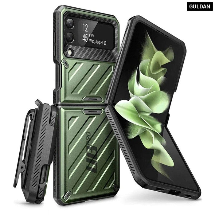 Full-Body Dual Layer Rugged Protective Case with Holster For Samsung Galaxy Z Flip 3 (2021 Release)