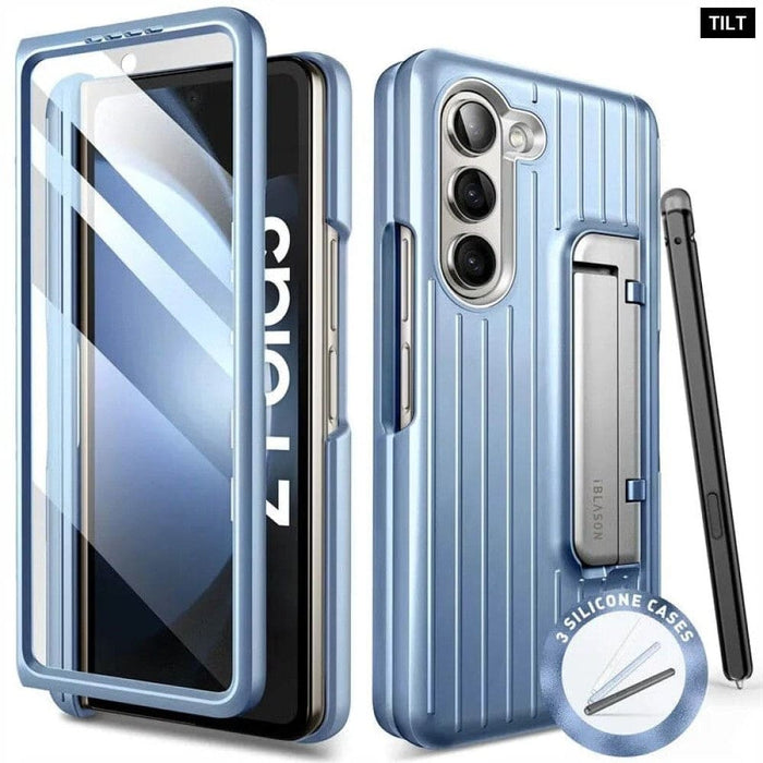 Full-Body Protective Bumper Case with 3Pcs Silicone Pen Covers For Samsung Galaxy Z Fold 5 (2023)