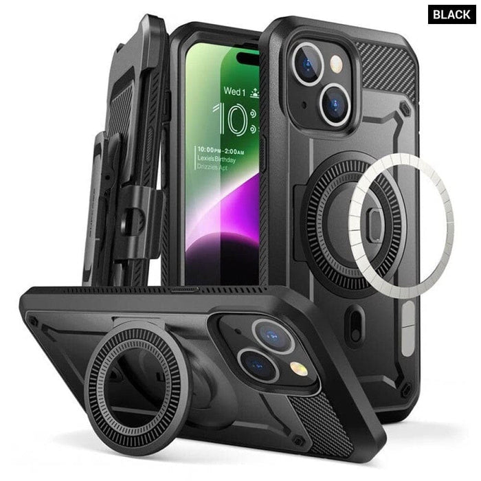 UB Pro Mag Full Body Rugged Case with Built-in Screen Protector For iPhone 15