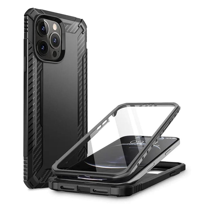 Full-Body Rugged Dual Layer Bumper Case With Built-in Screen Protector For iPhone 13 Pro Max