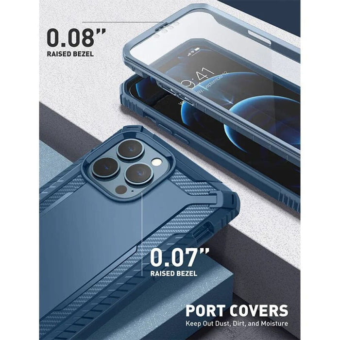 Full-Body Rugged Dual Layer Bumper Case With Built-in Screen Protector For iPhone 13 Pro Max