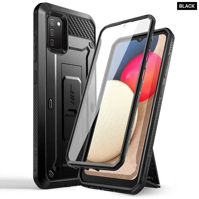 Full-Body Rugged Holster Case Cover with Built-in Screen Protector For Samsung Galaxy A02s (2021 Release)