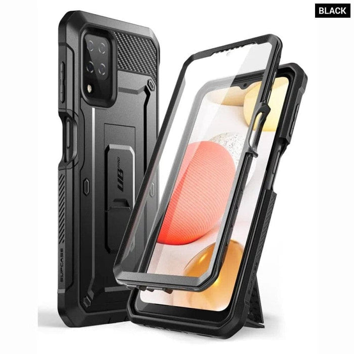 Full-Body Rugged Holster Cover with Built-in Screen Protector For Samsung Galaxy A12 (2020 Release)