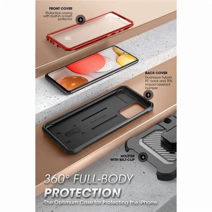 Full-Body Rugged Holster Cover with Built-in Screen Protector For Samsung Galaxy A72 (2021 Release)