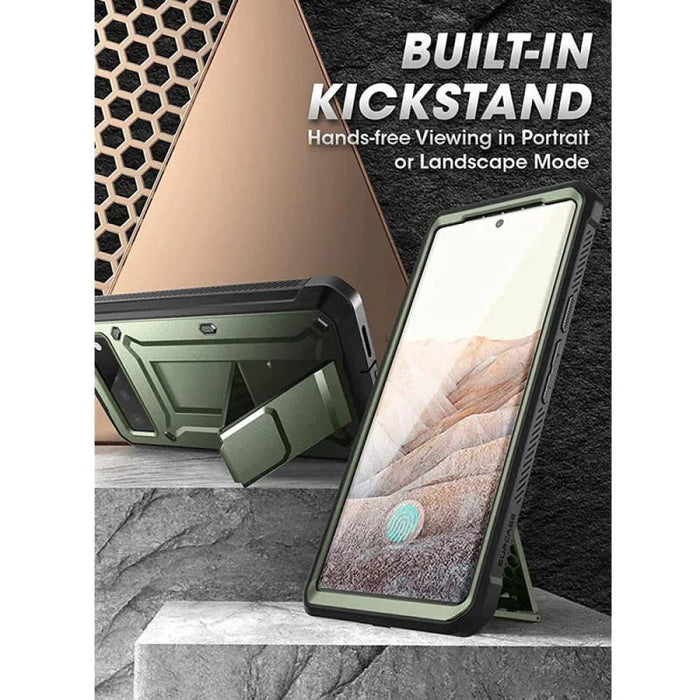 Full-Body Rugged Holster & Kickstand Case with Built-in Screen Protector For Google Pixel 6 Pro